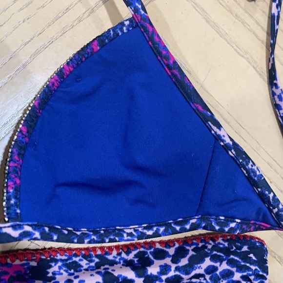 0290 Zingara Blue and Pink Cheeky Bikini - Picture 9 of 14